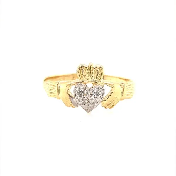 14K Two Tone Gold Diamond Claddagh Ring Jaymark Jewelers Cold Spring, NY