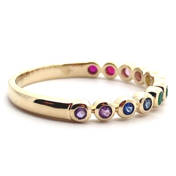 14K Yellow Gold Multi-Sapphire Stackable Ring Image 2 Jaymark Jewelers Cold Spring, NY