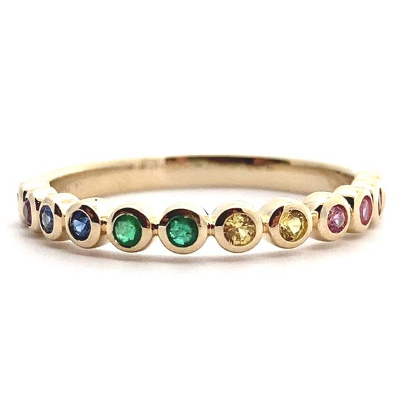 14K Yellow Gold Multi-Sapphire Stackable Ring Jaymark Jewelers Cold Spring, NY