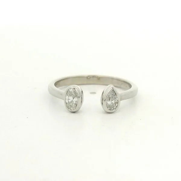 14k White Gold Diamond Bezel Ring Jaymark Jewelers Cold Spring, NY