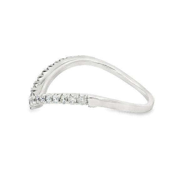 14K White Gold Pave Chevron Band Image 2 Jaymark Jewelers Cold Spring, NY