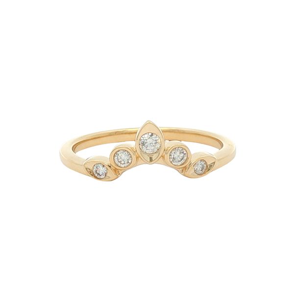 14K Yellow Gold Diamond Chevron Band Jaymark Jewelers Cold Spring, NY
