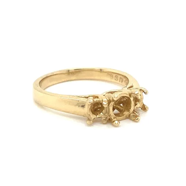 14K Yellow Gold 3-Stone Mounting Image 3 Jaymark Jewelers Cold Spring, NY