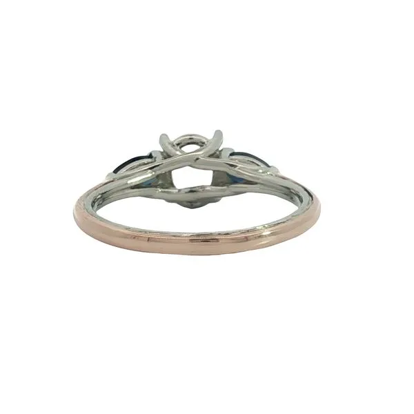 14K Rose and White Gold Diamond and Sapphire Engagement Ring- Ring Only Image 4 Jaymark Jewelers Cold Spring, NY