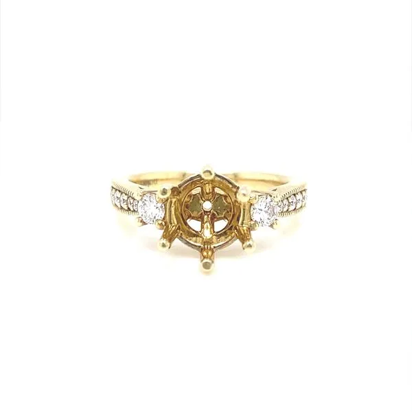 14K Yellow Gold Six Prong Diamond Mounting Jaymark Jewelers Cold Spring, NY