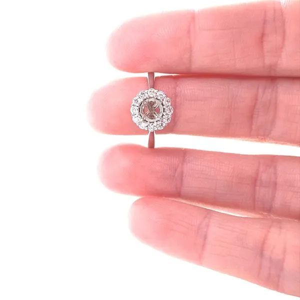 14K White Gold Bloom Halo Round Diamond Mounting Image 2 Jaymark Jewelers Cold Spring, NY