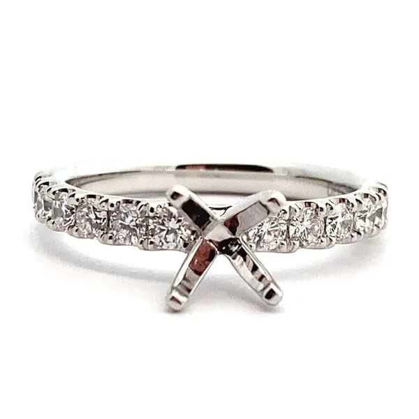 14k White Gold Diamond Solitaire Mounting Jaymark Jewelers Cold Spring, NY