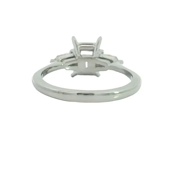 Platinum Emaerald Cut Three Stone Engagement Ring- Ring Only Image 4 Jaymark Jewelers Cold Spring, NY