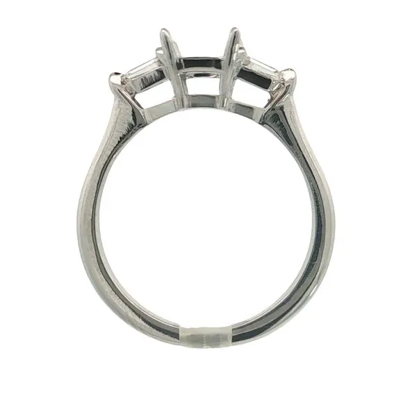 Platinum Emaerald Cut Three Stone Engagement Ring- Ring Only Image 5 Jaymark Jewelers Cold Spring, NY