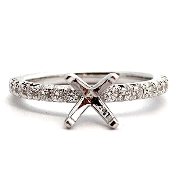 14K White Gold 4-Prong Diamond Mounting Jaymark Jewelers Cold Spring, NY