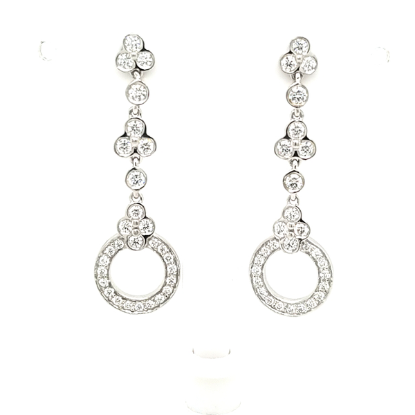 Platinum Diamond Dangle Earrings Jaymark Jewelers Cold Spring, NY