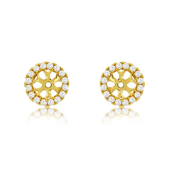 14K Yellow Gold Diamond Halo Earring Jackets Jaymark Jewelers Cold Spring, NY