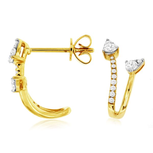 14K Yellow Gold Diamond Earrings Jaymark Jewelers Cold Spring, NY
