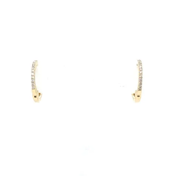 14K Yellow Gold Diamond Hoop Earrings Jaymark Jewelers Cold Spring, NY