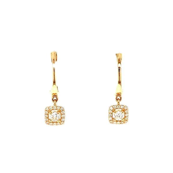 14K Rose Gold Diamond Dangle Earrings Jaymark Jewelers Cold Spring, NY