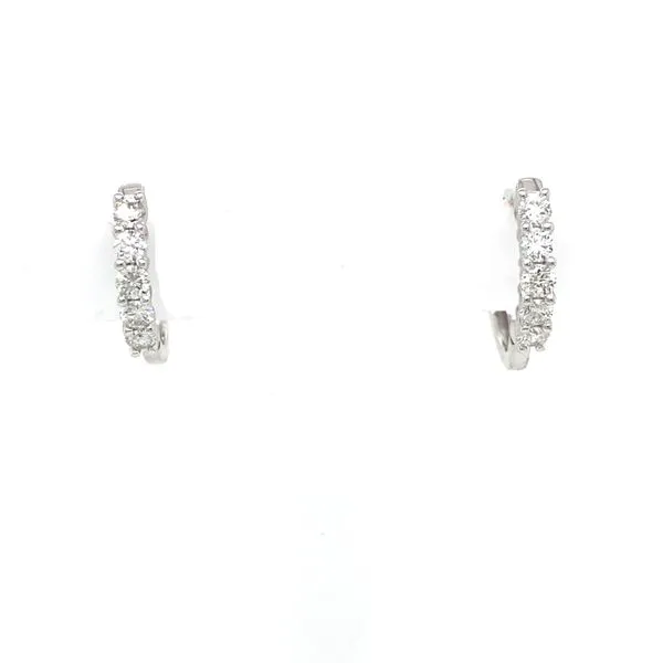 14K White Gold Diamond Hoop Earrings Jaymark Jewelers Cold Spring, NY