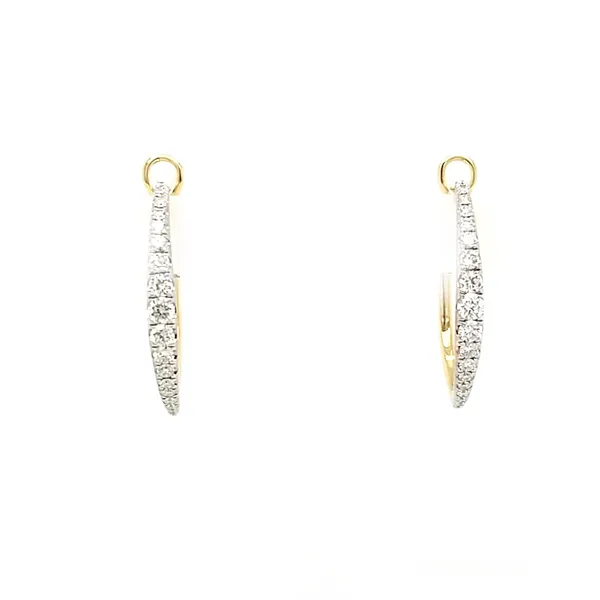 14K Yellow Gold Diamond Hoop Earrings Image 2 Jaymark Jewelers Cold Spring, NY