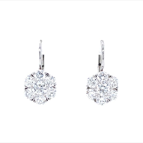 Platinum Diamond Cluster Earrings Jaymark Jewelers Cold Spring, NY
