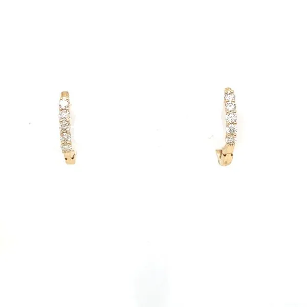 14K Yellow Gold Diamond Hoop Earrings Jaymark Jewelers Cold Spring, NY