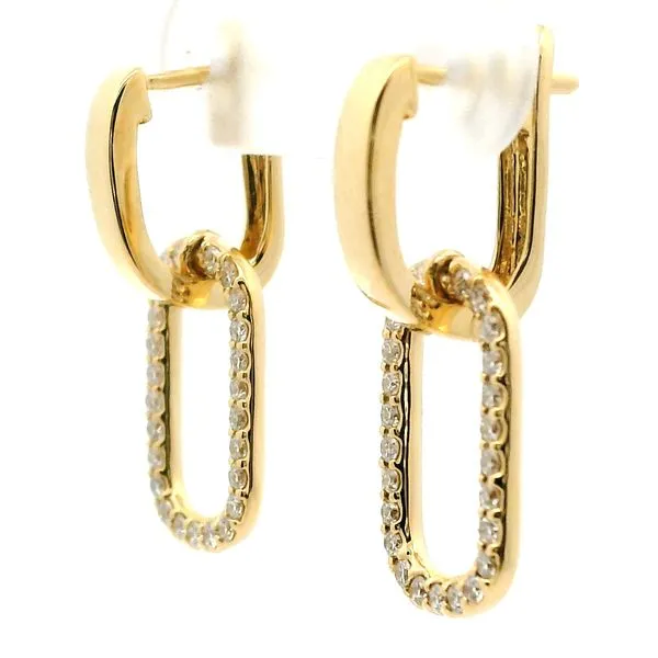 18K Yellow Gold Diamond Earrings Image 2 Jaymark Jewelers Cold Spring, NY