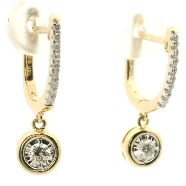14k Yellow Gold Diamond Earrings Image 2 Jaymark Jewelers Cold Spring, NY
