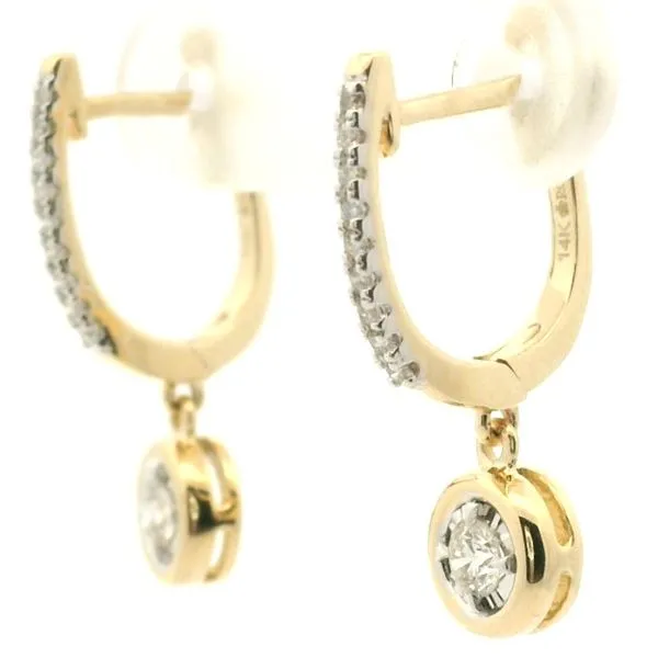 14k Yellow Gold Diamond Earrings Image 3 Jaymark Jewelers Cold Spring, NY