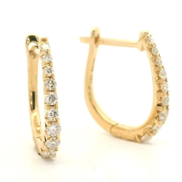 14k Yellow Gold Diamond Earrings Image 2 Jaymark Jewelers Cold Spring, NY
