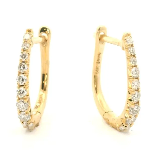 14k Yellow Gold Diamond Earrings Image 3 Jaymark Jewelers Cold Spring, NY