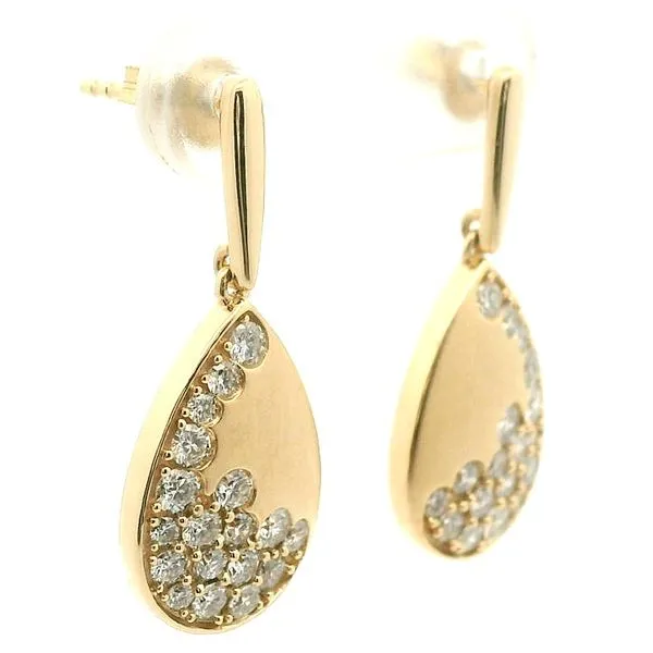 14k Yellow Gold Diamond Earrings Image 2 Jaymark Jewelers Cold Spring, NY