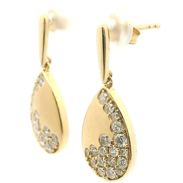14k Yellow Gold Diamond Earrings Image 3 Jaymark Jewelers Cold Spring, NY