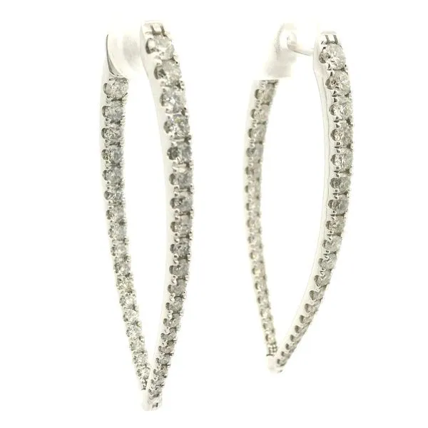 14k White Gold Diamond Earrings Image 2 Jaymark Jewelers Cold Spring, NY