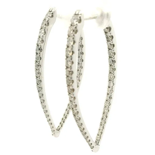 14k White Gold Diamond Earrings Image 3 Jaymark Jewelers Cold Spring, NY