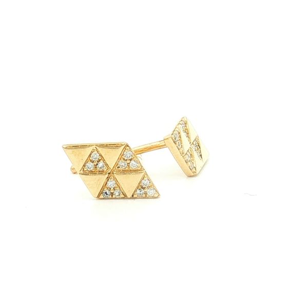 14K Yellow Gold Diamond Kite Earrings Image 2 Jaymark Jewelers Cold Spring, NY