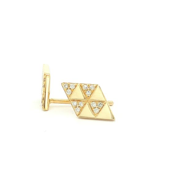 14K Yellow Gold Diamond Kite Earrings Image 4 Jaymark Jewelers Cold Spring, NY