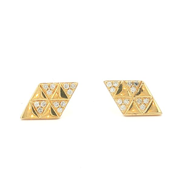 14K Yellow Gold Diamond Kite Earrings Jaymark Jewelers Cold Spring, NY