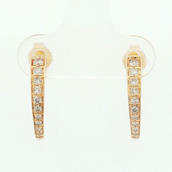 14K Yellow Gold Diamond Hoop Earrings Jaymark Jewelers Cold Spring, NY