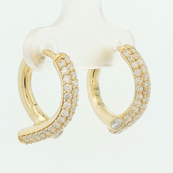 14K Yellow Gold Diamond Hoop Earrings Jaymark Jewelers Cold Spring, NY