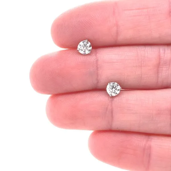 14K White Gold Diamond Martini Stud Earrings, .60cttw Image 2 Jaymark Jewelers Cold Spring, NY