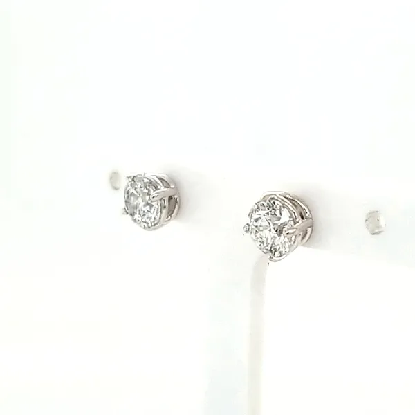 14k White Gold Basket Set Diamond Studs 1.99cttw Image 2 Jaymark Jewelers Cold Spring, NY