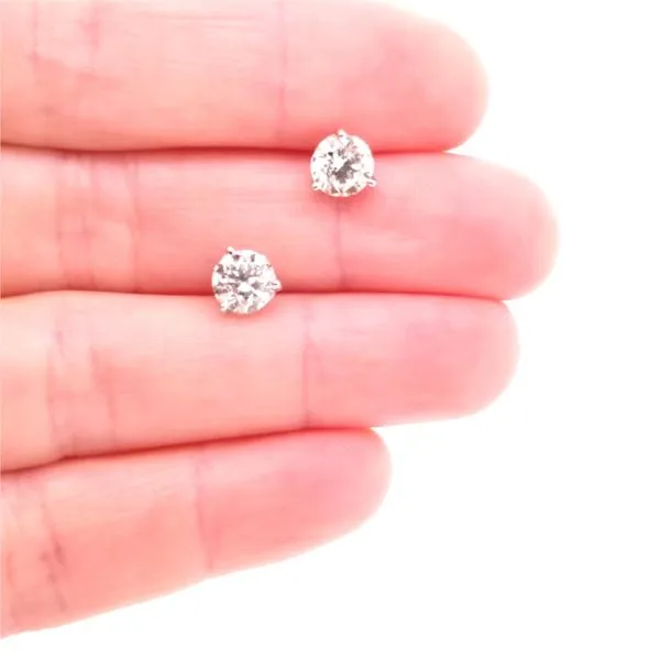 14k White Gold Martini Set Diamond Studs 1.41cttw Image 2 Jaymark Jewelers Cold Spring, NY