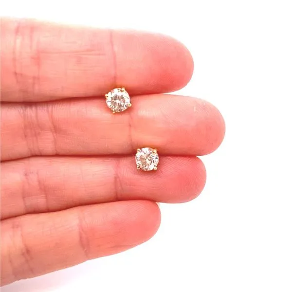 14K Yellow Gold Diamond Basket Stud Earrings, 1.25cttw Image 2 Jaymark Jewelers Cold Spring, NY