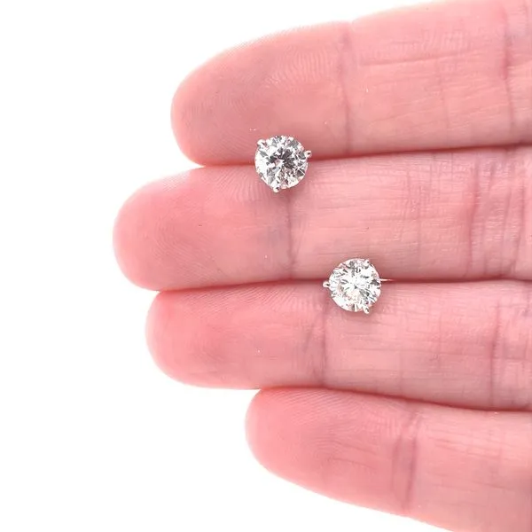14K White Gold Martini Set Diamond Stud Earrings, 1.41cttw Image 2 Jaymark Jewelers Cold Spring, NY