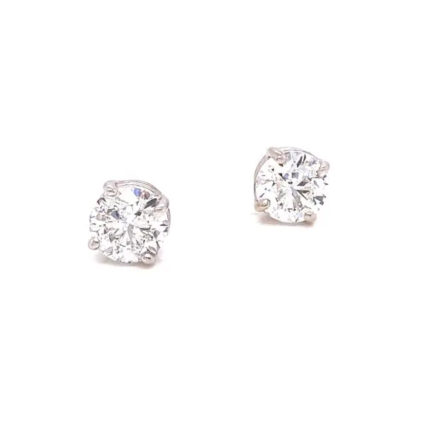 14K White Gold Basket Set Diamond Stud Earrings, 1.99cttw Jaymark Jewelers Cold Spring, NY