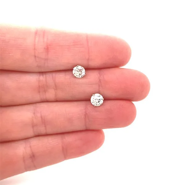 14K White Gold Diamond Martini Stud Earrings, 1.00cttw Image 2 Jaymark Jewelers Cold Spring, NY