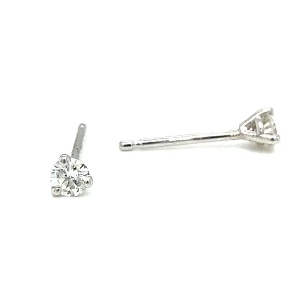 14K White Gold Diamond Martini Stud Earrings, .15cttw Image 3 Jaymark Jewelers Cold Spring, NY