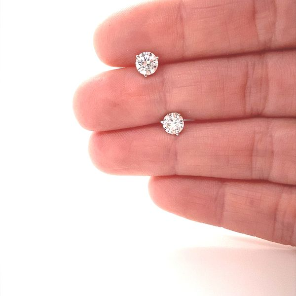 14K White Gold Diamond Martini Stud Earrings, 1.00cttw Image 2 Jaymark Jewelers Cold Spring, NY