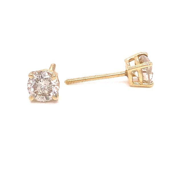 14K Yellow Gold Diamond Basket Stud Earrings, 1.25cttw Image 3 Jaymark Jewelers Cold Spring, NY