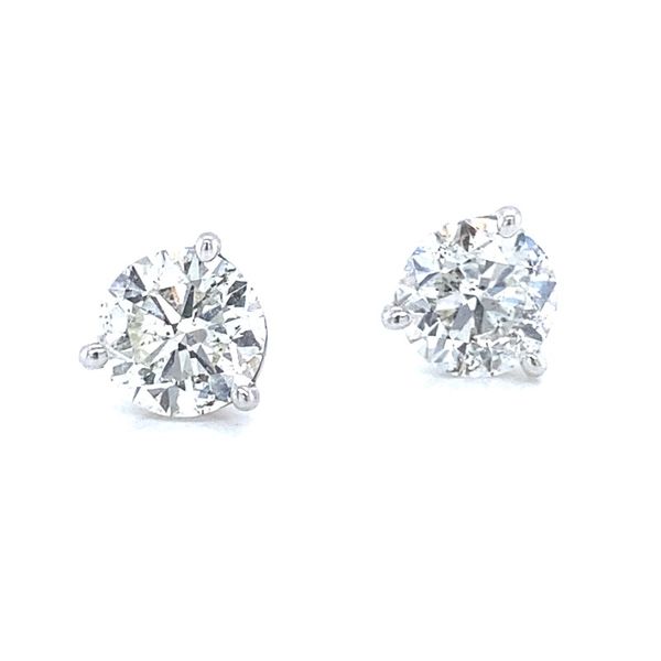 14K White Gold Martini Set Diamond Stud Earrings, 1.42cttw
