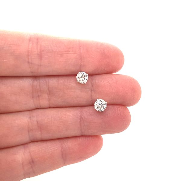 14K  White Gold Lab Grown Diamond Studs Image 2 Jaymark Jewelers Cold Spring, NY