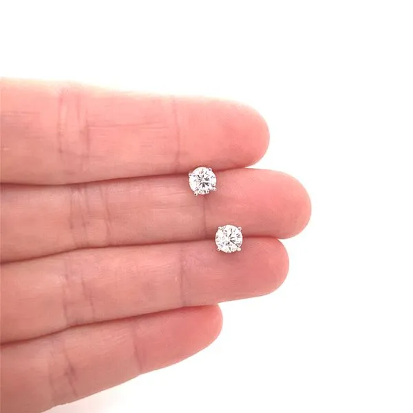 14K White Gold Lab Grown Diamond Stud Earrings, 1.00cttw Image 2 Jaymark Jewelers Cold Spring, NY